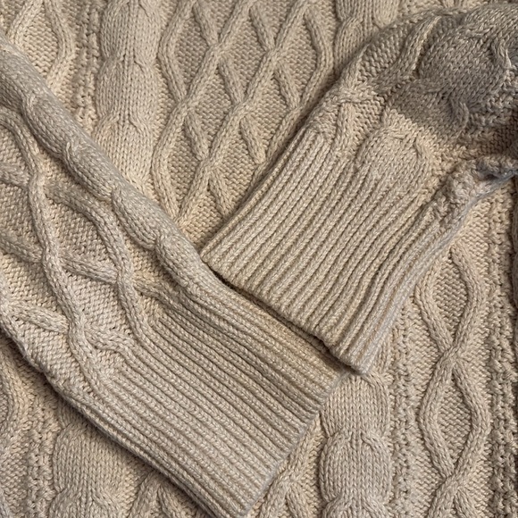 J Crew Factory Cable crewneck sweater cotton ivory cream Size XS NWT - Picture 5 of 7